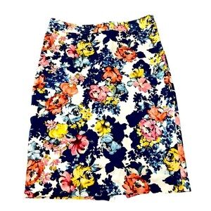 ♥️The Limited Blue, Yellow Pink Floral Pencil Skirt Fully Lined Career wear Sz 8